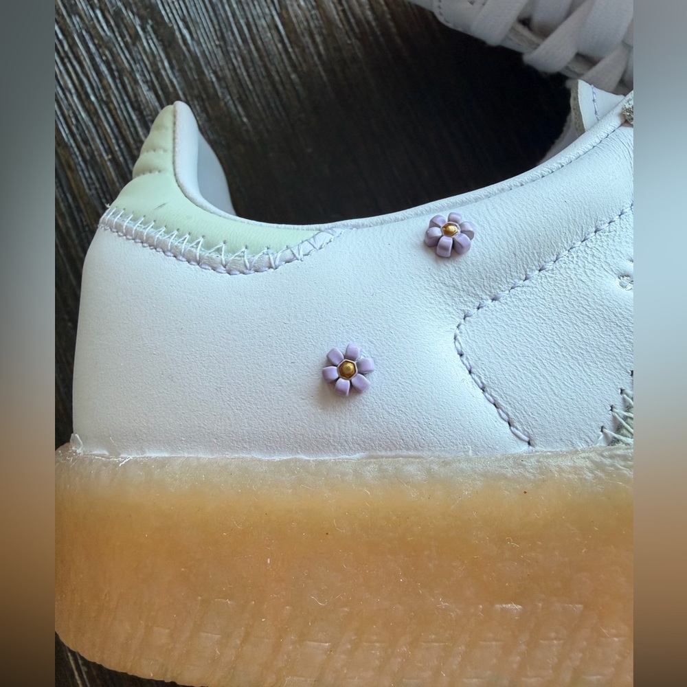 Womens adidas Sambae Athletic Shoe - White / Linen Green / Gum - Picture 2 of 12